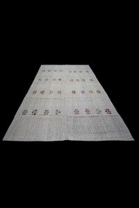 Grayish White Turkish Kilim Rug 7x10 Feet  205,302 - Grey Turkish Rug  $i