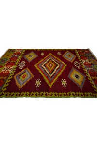 Green Red Turkish Antique Kilim Rug 6x9 Feet  166,286 - Turkish Kilim Rug  $i