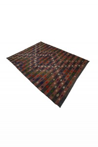 Khaki Red Kilim Rug 6x8 Feet 175,236 - Turkish Kilim Rug  $i