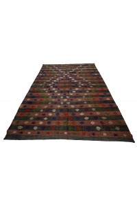 Khaki Red Kilim Rug 6x8 Feet 175,236 - Turkish Kilim Rug  $i