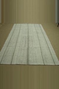 Khaki Stripe White Kilim Rug 5x8 Feet  166,260 - Grey Turkish Rug  $i