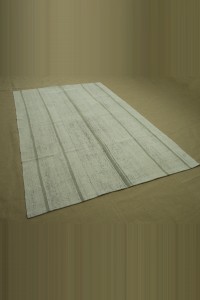 Khaki Stripe White Kilim Rug 5x8 Feet  166,260 - Grey Turkish Rug  $i