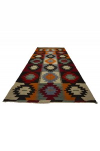 Large Orange Blue Turkish Kilim Rug 7x13 Feet 210,387 - Turkish Kilim Rug  $i