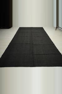 Large Plain Dark Brown Goat Hair Kilim Rug 6x11 190,334 - Goat Hair Rug  $i