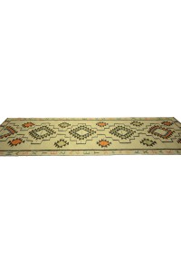 Letter Characters on Kilim Runner Rug 3x12 Feet 105,360 - Turkish Rug Runner  $i