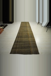 Long Natural Goat Hair Kilim Rug 4x14 118,434 - Goat Hair Rug  $i