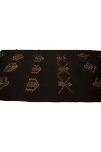 Long Turkish Brown Kilim Rug 6x13 Feet  170,396 - Goat Hair Rug  $i