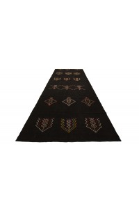 Long Turkish Brown Kilim Rug 6x13 Feet  170,396 - Goat Hair Rug  $i