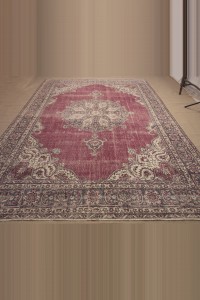 Medallion Pattern Red and Blue Oushak Rug 8x12 Feet 245,366 - Oushak Rug  $i