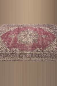 Medallion Pattern Red and Blue Oushak Rug 8x12 Feet 245,366 - Oushak Rug  $i