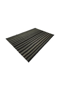 Modern Black And White Turkish Kilim rug 6x9 Feet  182,260 - Goat Hair Rug  $i