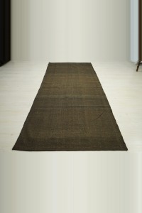 Natural Brown Goat Hair Kilim Rug 4x9 120,282 - Goat Hair Rug  $i