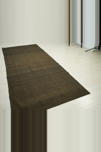 Natural Brown Goat Hair Kilim Rug 4x9 120,282 - Goat Hair Rug  $i