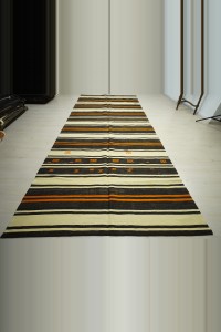 Natural Wool Turkish Kilim Rug 6x14 178,416 - Turkish Natural Rug  $i