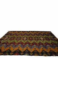 Orange Green Turkish Kilim Rug 6x10 Feet  170,292 - Turkish Kilim Rug  $i