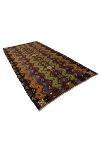 Orange Green Turkish Kilim Rug 6x10 Feet  170,292 - Turkish Kilim Rug  $i