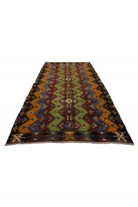 Orange Green Turkish Kilim Rug 6x10 Feet  170,292 - Turkish Kilim Rug  $i