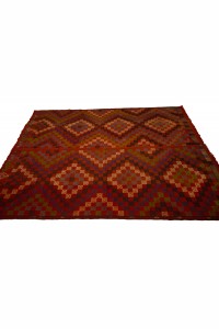 Orange Turkish Flat Weave Kilim Rug 5x7 Feet  160,212 - Turkish Kilim Rug  $i