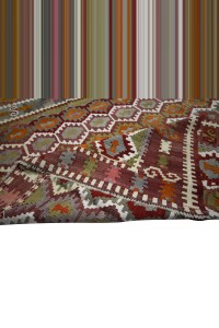 Oversized Colourful Turkish Kilim Rug 10x14 Feet 306,427 - Turkish Kilim Rug  $i