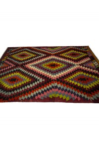 Pink Green Flat weave Turkish Kilim Rug  6x9 Feet 171,259 - Turkish Kilim Rug  $i