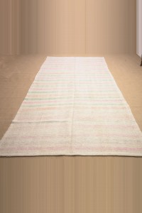 Pink Striped Hemp Kilim Rug,5x11 166,323 - Turkish Hemp Rug  $i