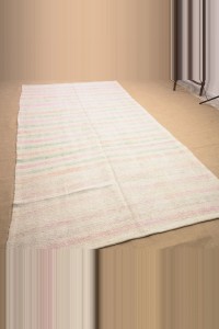 Pink Striped Hemp Kilim Rug,5x11 166,323 - Turkish Hemp Rug  $i