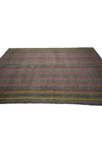 Pink Striped Turkish Gray Kilim Rug 6x9 Feet  186,285 - Grey Turkish Rug  $i