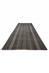 Pink Striped Turkish Gray Kilim Rug 7x13 Feet  213,390 - Grey Turkish Rug  $i