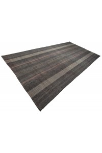 Pink Striped Turkish Gray Kilim Rug 7x13 Feet  213,390 - Grey Turkish Rug  $i