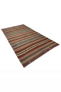 Pink Striped Turkish Kilim Rug 6x9 Feet  177,288 - Turkish Kilim Rug  $i