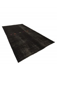 Plain Black Turkish Kilim Rug 7x12 Feet  215,353 - Goat Hair Rug  $i