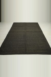 Plain Dark Brown Goat Hair Kilim Rug 5x8 161,252 - Goat Hair Rug  $i