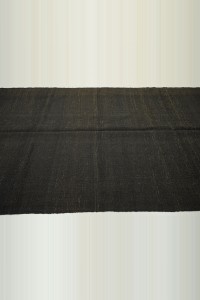 Plain Dark Brown Goat Hair Kilim Rug 6x12 162,357 - Goat Hair Rug  $i