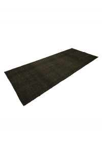 Plain Dark Brown Turkish Goat Hair Kilim Rug 5x11 Feet  143,323 - Goat Hair Rug  $i