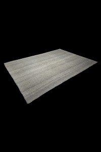 Plain Gray Kilim Rug 7x10 Feet  225,316 - Grey Turkish Rug  $i