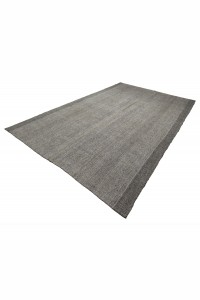 Plain Gray Turkish Flat Weave Rug 7x11 Feet 215,325 - Grey Turkish Rug  $i