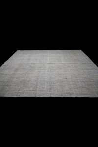 Plain Gray Turkish Kilim Rug 8x11 Feet  226,347 - Grey Turkish Rug  $i