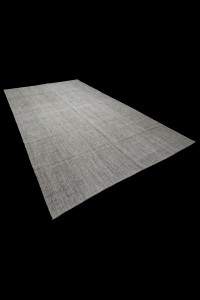 Plain Gray Turkish Kilim Rug 8x11 Feet  226,347 - Grey Turkish Rug  $i