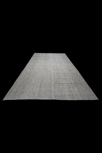 Plain Gray Turkish Kilim Rug 8x11 Feet  226,347 - Grey Turkish Rug  $i