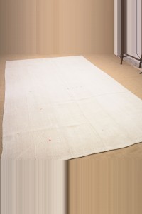 Plain White Organic Hemp Rug,6,5x10,5 200,319 - Turkish Hemp Rug  $i