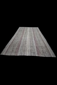 Primitive Striped Turkish Kilim Rug 7x10 Feet  223,321 - Grey Turkish Rug  $i