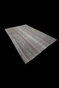 Primitive Striped Turkish Kilim Rug 7x10 Feet  223,321 - Grey Turkish Rug  $i