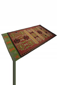 Red and Green Turkish Kilim Rug 5x9 Feet 148,284 - Turkish Kilim Rug  $i