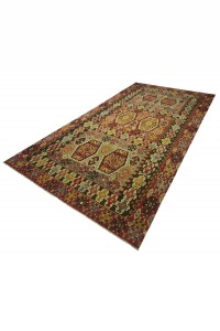 Red Blue Turkish Kilim Rug 6x12 Feet 190,357 - Turkish Kilim Rug  $i