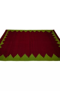 Red Green Turkish Kilim Rug 5x8 Feet 140,233 - Turkish Kilim Rug  $i