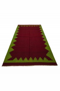 Red Green Turkish Kilim Rug 5x8 Feet 140,233 - Turkish Kilim Rug  $i