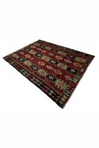 Red Green Turkish Kilim Rug 6x9 Feet  194,270 - Turkish Kilim Rug  $i