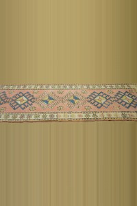 Salmon Pink Wool Oushak Rug Runner 83,302 - Turkish Rug Runner  $i