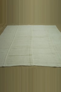 Square Plain White Turkish Hemp Kilim Rug 8x8 Feet  252,252 - Turkish Hemp Rug  $i