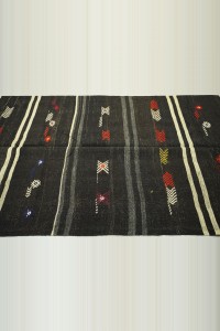 Striped Goat Hair Kilim Rug 5x10 145,315 - Goat Hair Rug  $i